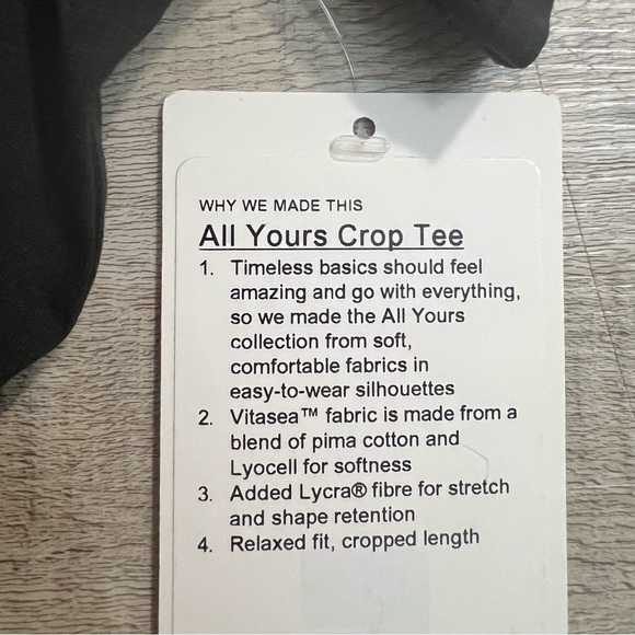 Brand New Lululemon All Yours Crop Tee - Picture 5 of 5